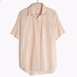 Madewell Light Pink Courier Eyelet Shirt